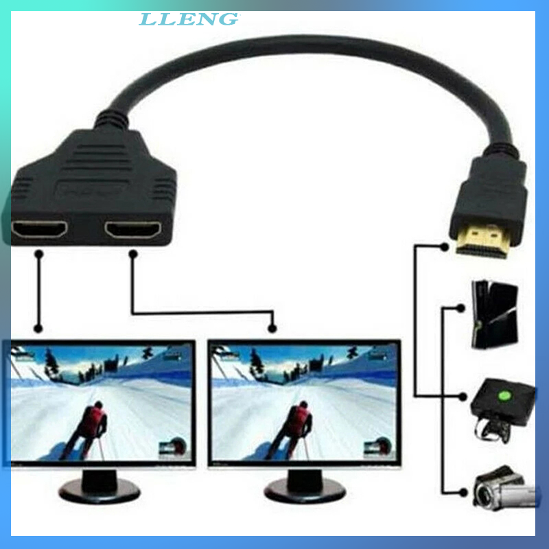 LLENG Valitoo Bộ Chia HDMI 2 Cổng Kép Y Cáp Chuyển Đổi 1080P HDMI V1.4 Đầu