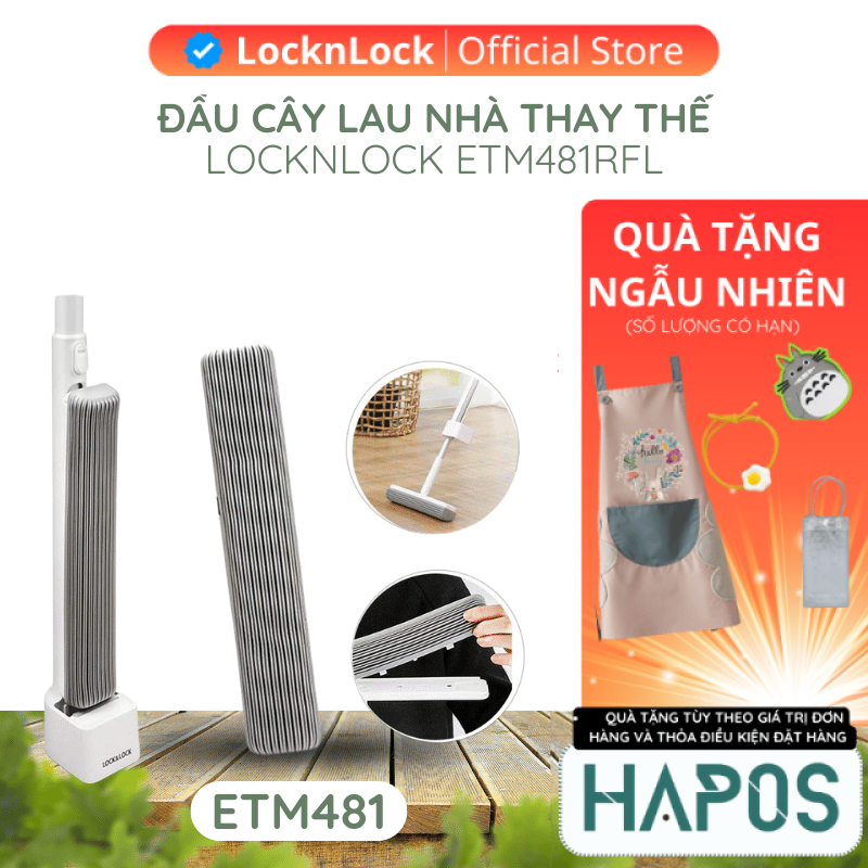 Đầu cây lau nhà LocknLock ETM481RFL dùng cho cây lau nhà ETM481 - Hàng Chính Hãng, Mặt Xốp Sợi PVA - HAPOS OFFICIAL