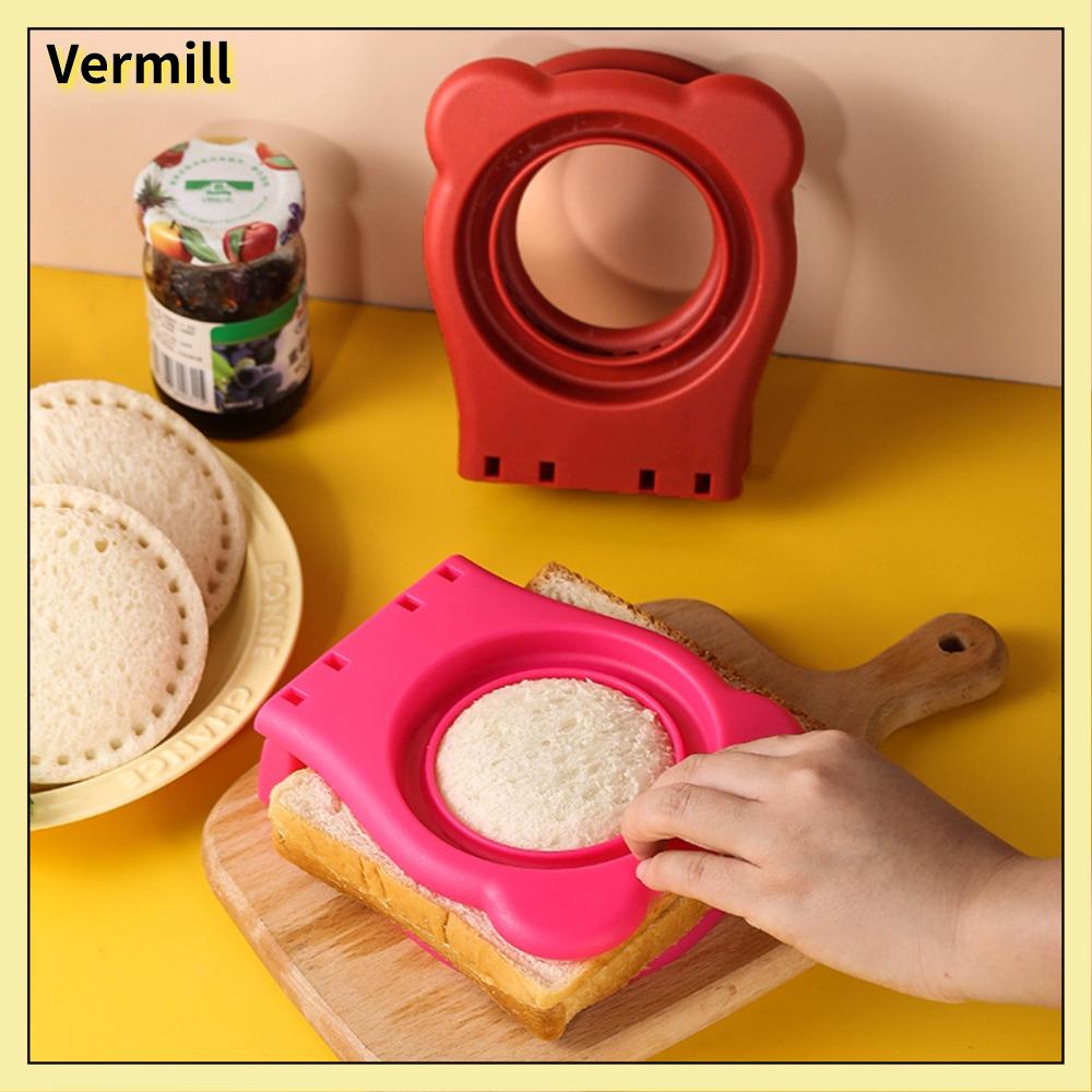 VERMILL Tự làm Khuôn Cắt Bánh Sandwich Thép không gỉ Tròn Dụng cụ cắt bánh sandwich  Bánh Mì Dụng cụ làm bánh mì Nhà bếp