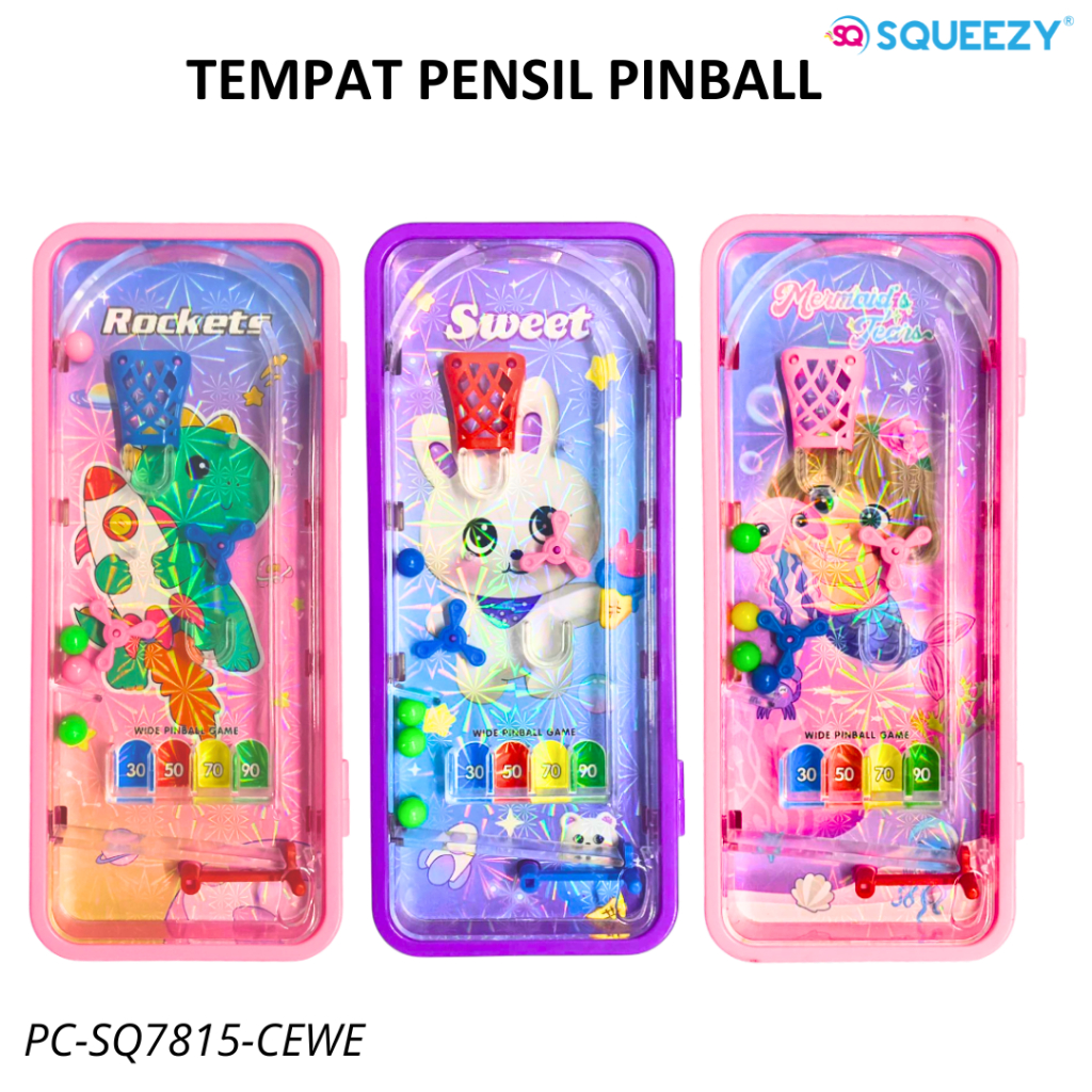Tempat Pensil Squeezy / Kotak Pensil Anak Karakter Mainan Pin Ball PC-SQ7815