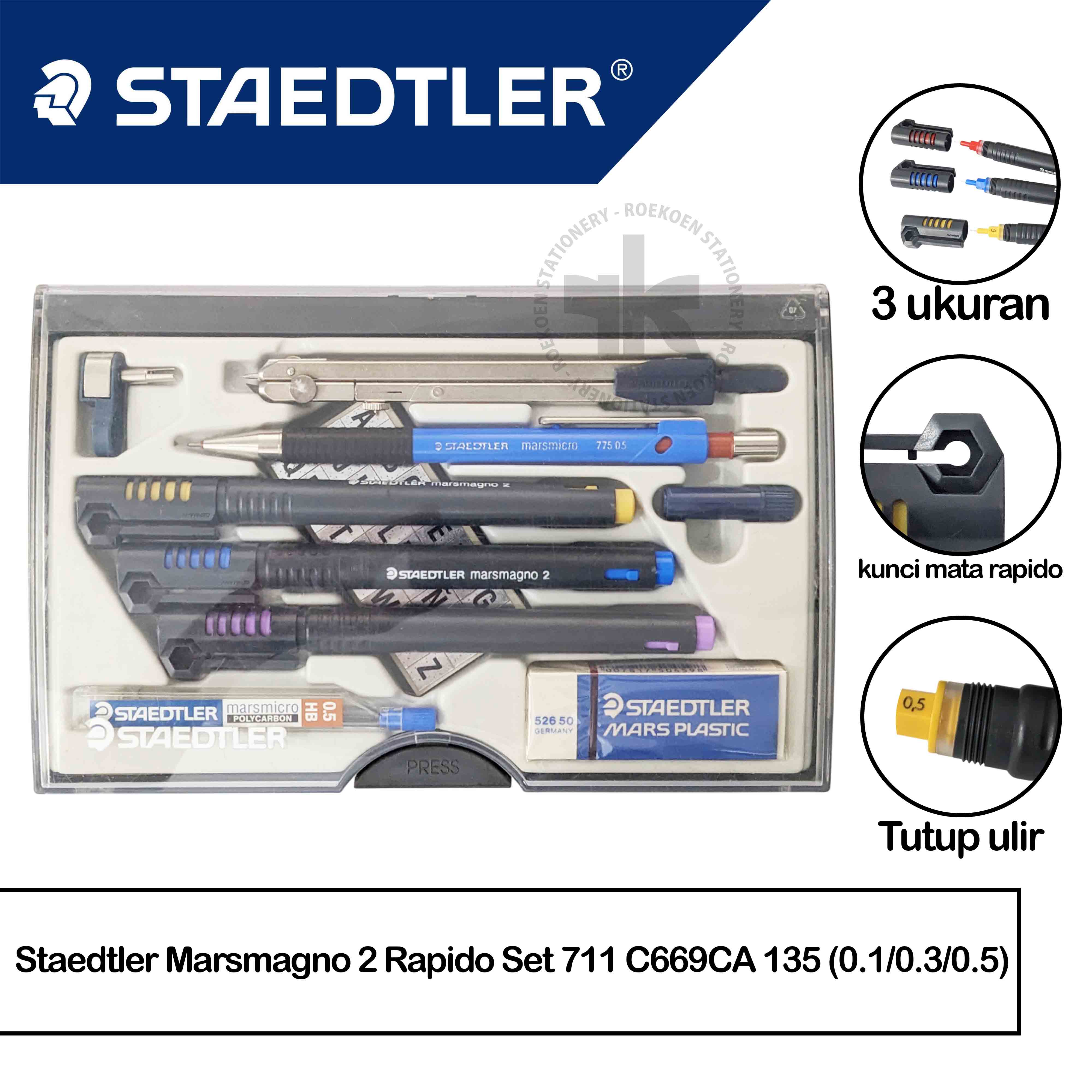 Staedtler Marsmagno 2 Rapido Set 711 C669CA 135 (0.1/0.3/0.5)