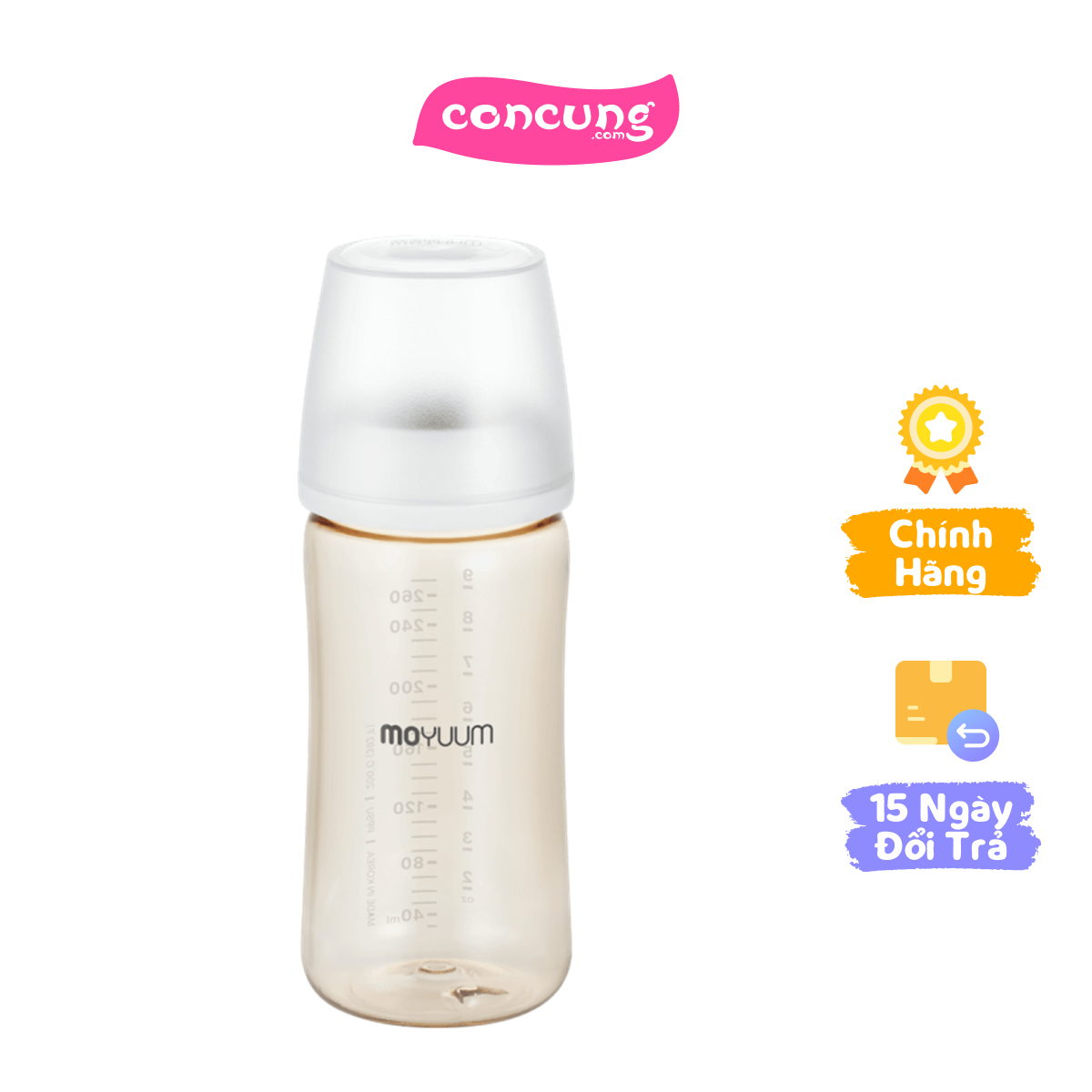 Bình sữa Moyuum thế hệ 3 PPSU 270ml (Beige mẫu mới)