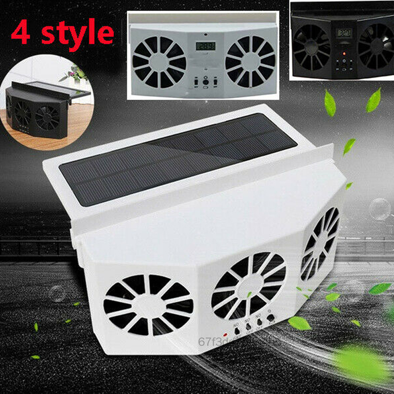 Quạt năng lượng mặt trời xe tải lưu thông không khí mùa hè xả ô tô tản nhiệt quạt thông gió làm mát xe hơi JS-009-VN