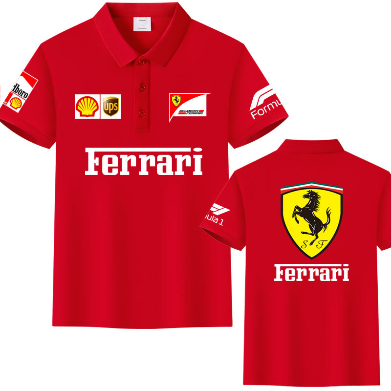 Ferrari Ferrari sf1000 F1 Phương Trình Áo Quần đua Tùy chỉnh công sở mùa hè Polo nam áo sơ mi tay ng