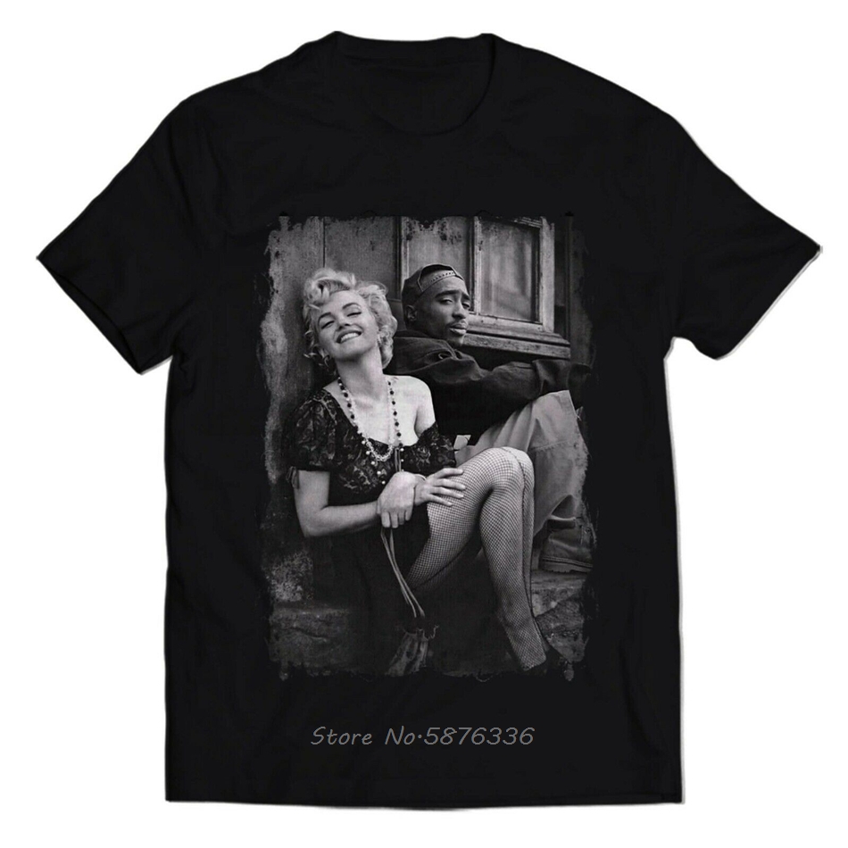 2Pac X Marilyn Monroe Men Women T Shirt New Unisex Funny Tops summer cotton o-neck Tee Shirt