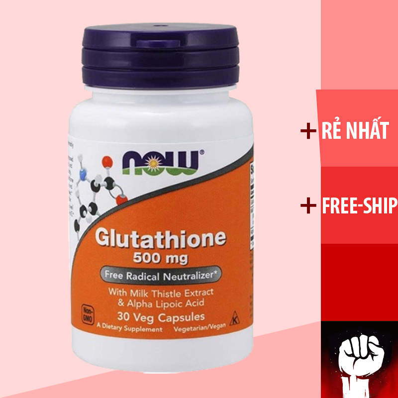 TRẮNG DA NỘI SINH Now Glutathione with Milk Thistle Extract & Alpha Lipoic