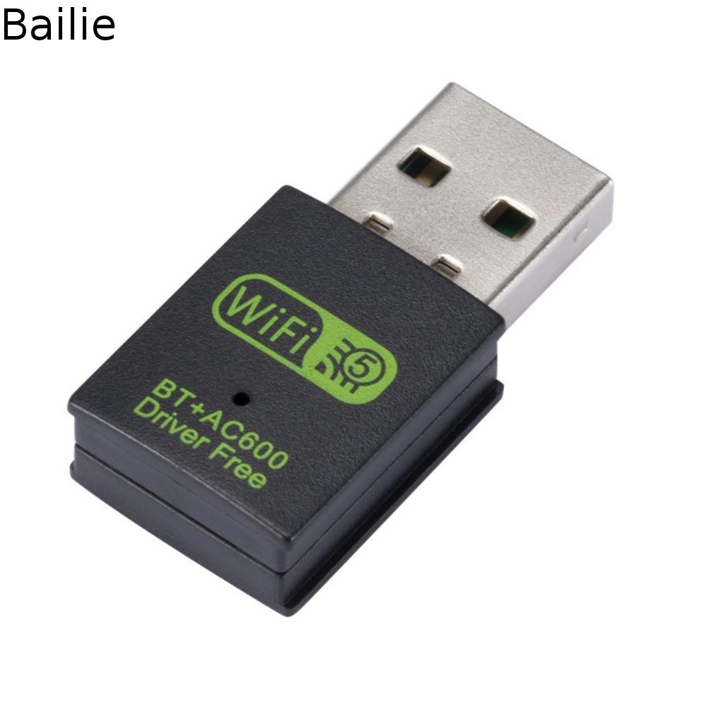 BAILIE Bộ chuyển đổi mạng wifi Khóa điện tử BT + AC600 WLAN Card mạng Bộ thu wifi Bộ thu WiFi Bền 600m Thiết bị thu phát WLAN Dành cho máy tính xách tay/điện thoại thông minh/máy tính bảng/ Giá 170,000 Đồng*Miễn phí vận chuyển