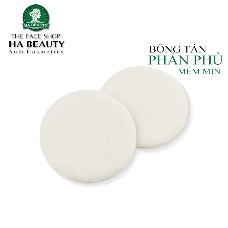 Bông phấn phủ trang điểm the face shop daily beauty tools round caron powder puff 2p hàn quốc