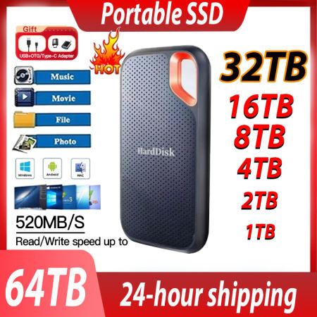 1TB/2TB Portable SSD - High-Speed External Hard Drive