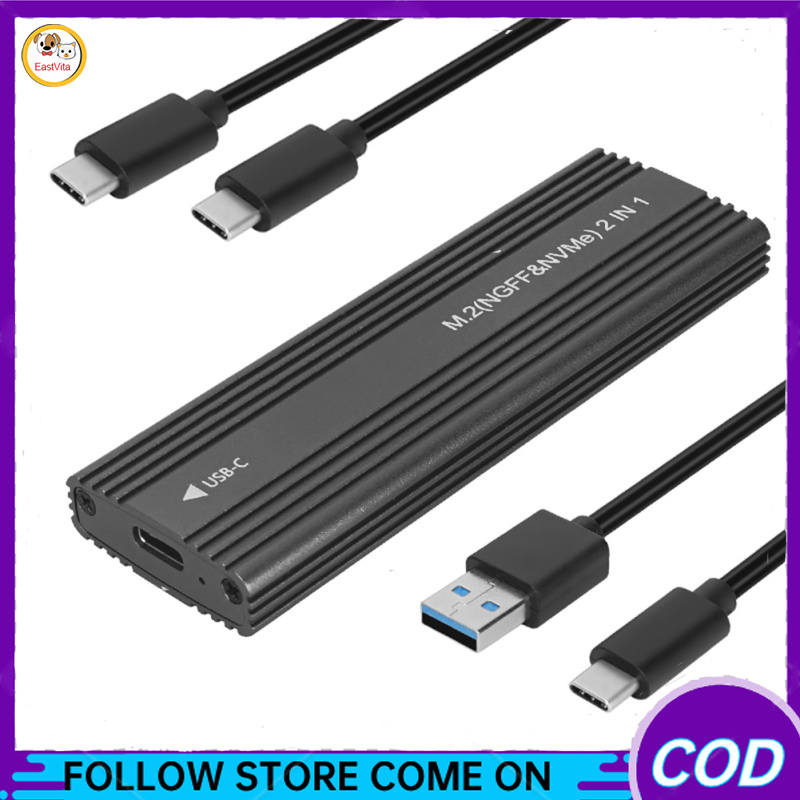 M.2 NVMe/SATA giao thức kép vỏ đĩa cứng NGFF SATA giao thức USB3.0 Loại ổ cứng di động vỏ đĩa cứng