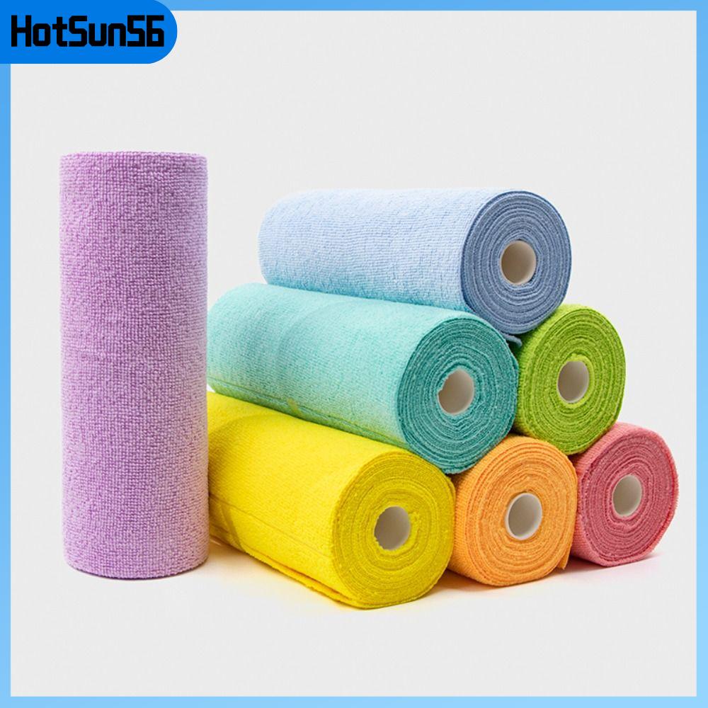 HOTSUN56 20PCS/Roll Tái sử dụng Khăn vi sợi Thay thế Thấm hút Khăn lau bát đĩa nhà bếp  Khăn lau nhà Giẻ lau đĩa dầu chống dính