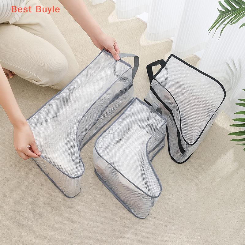 💖Best Buyle Khởi động Túi lưu trữ chống thấm nước chống bụi trong suốt giày bảo vệ túi dây kéo khởi động Di động Túi hộ gia đình du lịch lưu trữ