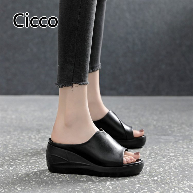 Cicco Giày có đế dày nữ thanh lịch với thiết kế miệng cá cho thời trang mùa hè