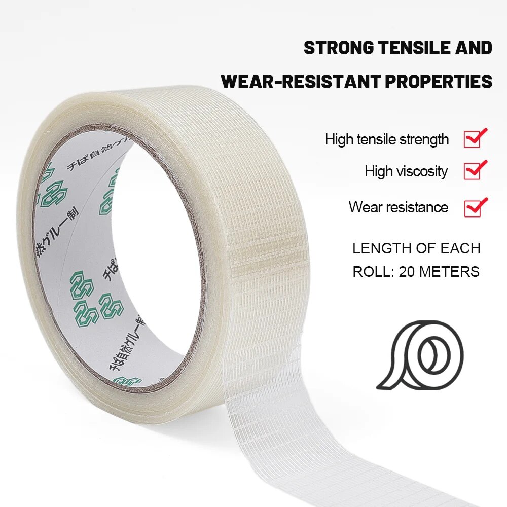 5/10/20m Double Sided Fabric Tape, Semi-transparent Mesh Waterproof  Non-trace & High Viscosity Carpet Adhesive Strong Fixation Tape