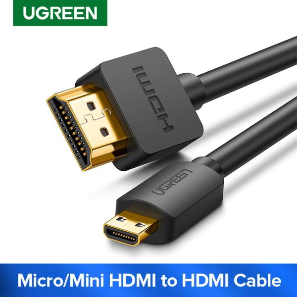 UGREEN Micro HDMI to HDMI 2.0 Cable 3D 4K Male-Male High Premium Gold-plated HDMI Adapter for Phone Tablet HDTV Camera PC Singapore