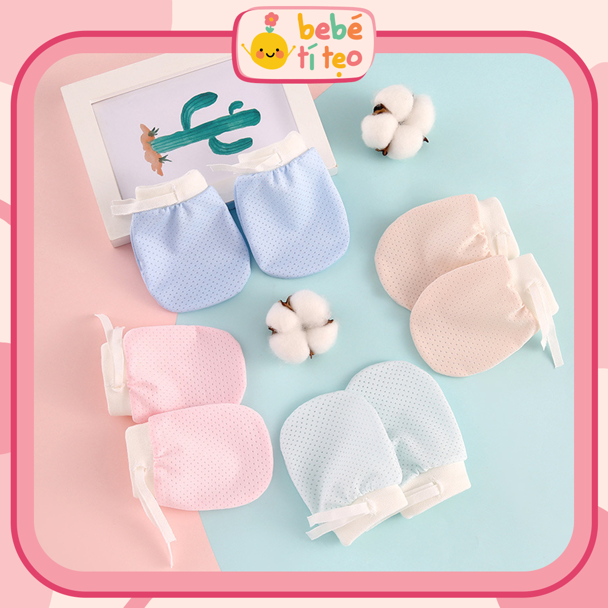  Bao Tay Cho Bé Găng Tay Sơ Sinh Vải Lưới Thoáng Khí Mềm Mại BAO07 Bebé Tí Tẹo 