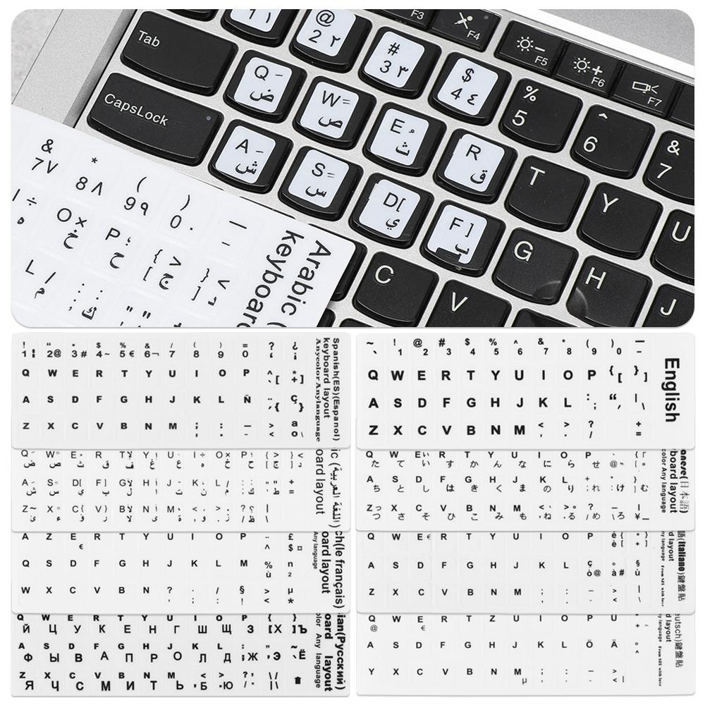 WAGTEST Bàn phím máy tính xách tay tiếng Ả Rập Deutsch Thư Nga Hình dán bàn phím người Tây Ban Nha Bố cục bảng chữ cái