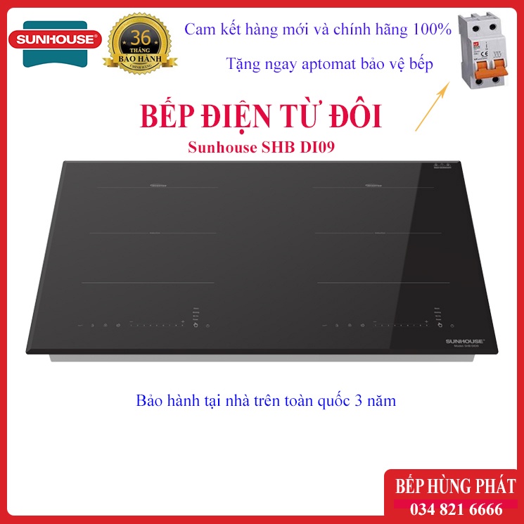 Bếp điện từ đôi Sunhouse SHB DI09 Hàng chính hãng