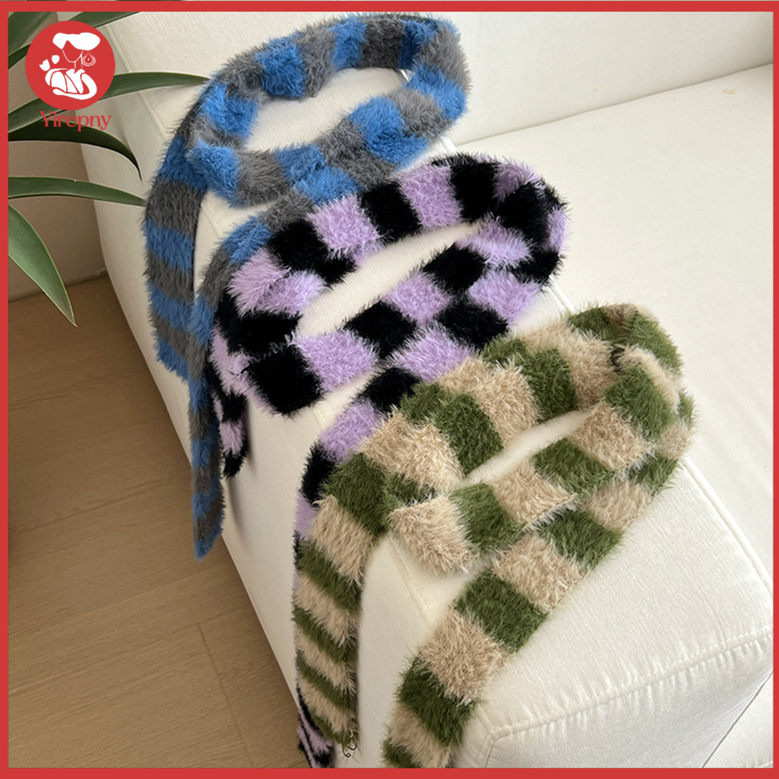 Yirepny Women Long Scarf Color Block Striped Print Thin Long Scarf Cold Weather Scarf Neck Wrap Fashion Accessory ราคา 211 บาท*ส่งฟรี