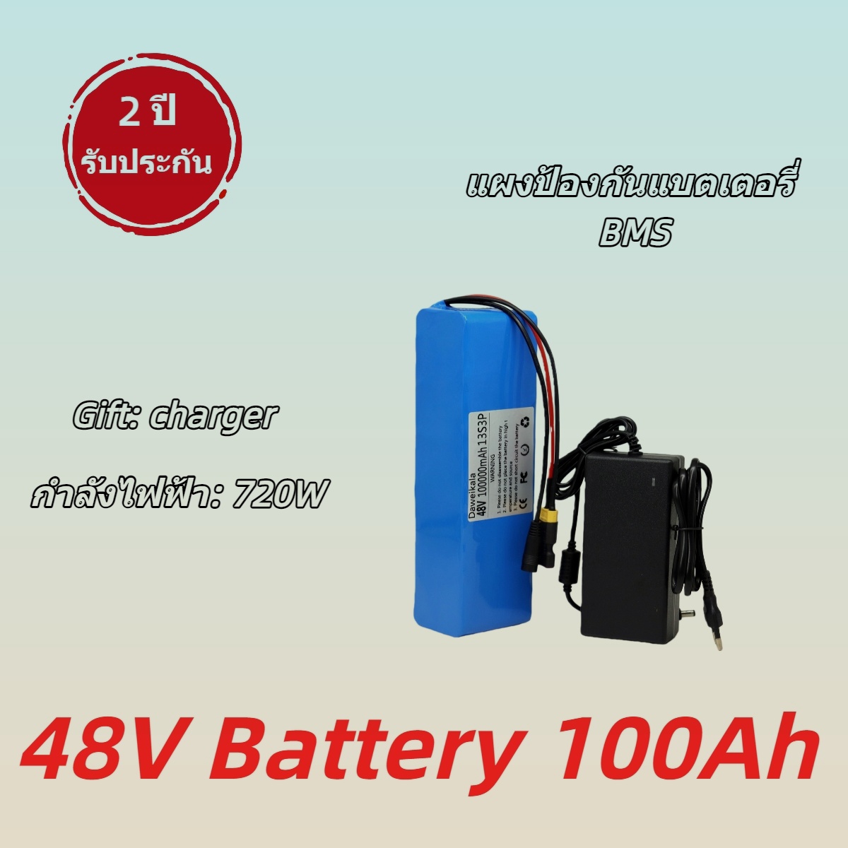แบตเตอรี่ลิเธียม 48V 48Ah 100Ah XT60 13S3P สำหรับ e-bike