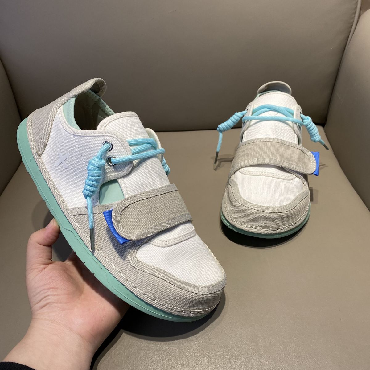 Giày Nam Sành Điệu Hề 2024 Mùa Xuân Mới Velcro Mặt Vải Thoáng Khí Thoải Mái Douyin Nhanh Tay Hot Phong Cách Thoải Mái Giày Thể Thao Thường Ngày - 3