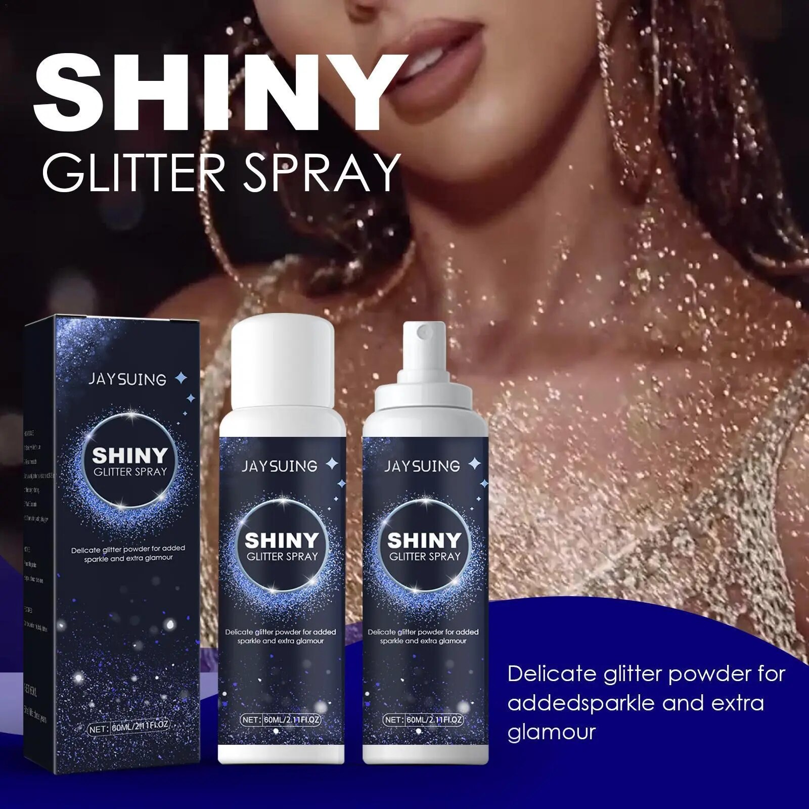 Jaysuing Shiny Glitter Spray Party Club Date New Year Festival Attractive  Shining Body Glitter Spray Sparkly Shimmery Glitter Spray For Clothes Glow  Long Lasting Powder Sprays Glitter For Hair And Body Makeup