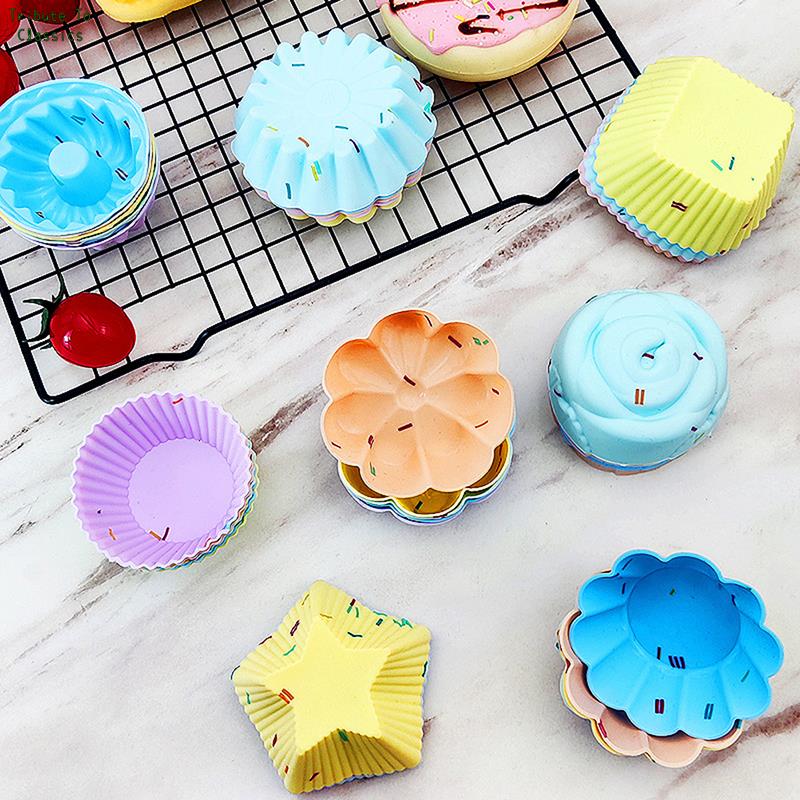 1 cái Khuôn cupcake 6 cái bánh muffin nướng bánh không dính Silicon chịu nhiệt nghe khuôn bánh cupca