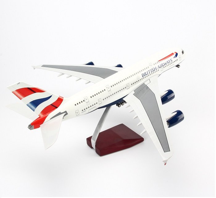 Mô hình máy bay tĩnh A380 British Airways 47cm có bánh xe và đèn led