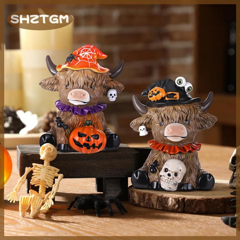 SHZTGM ของประดับโต๊ะรูปปั้นวัวทำจากเรซินของตกแต่งสำหรับชั้นวางหนังสือห้องนอนแบบตั้งโต๊ะรูปปั้นวัวสีน้ำตาล ราคา 198 บาท*ส่งฟรี