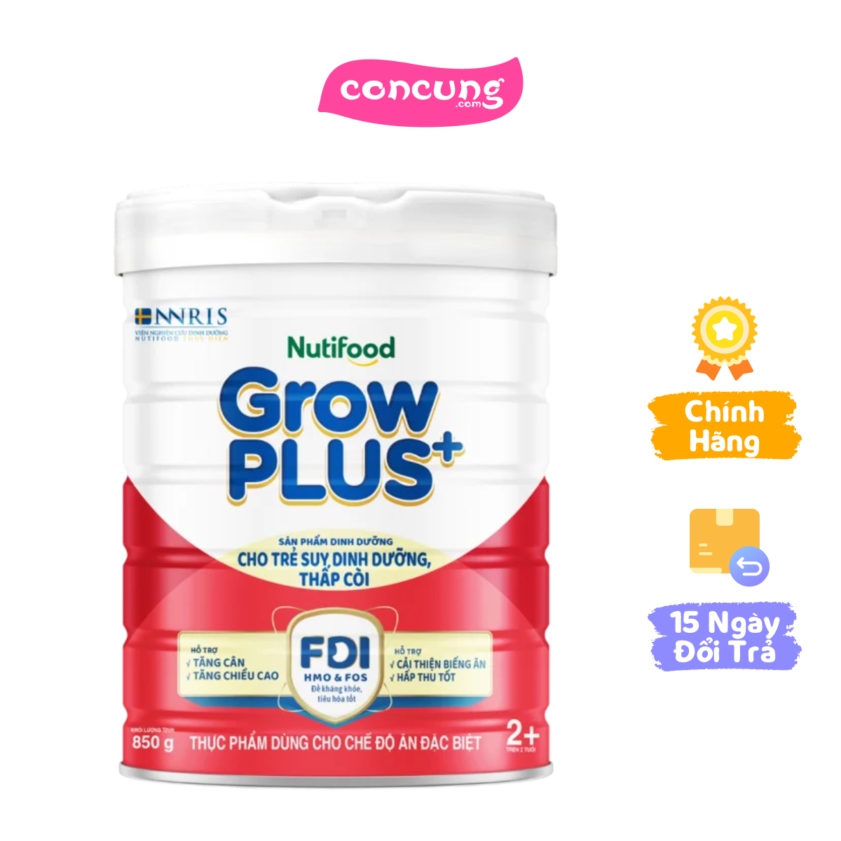 Sữa GrowPlus+ Đỏ 2+ tuổi, 850g