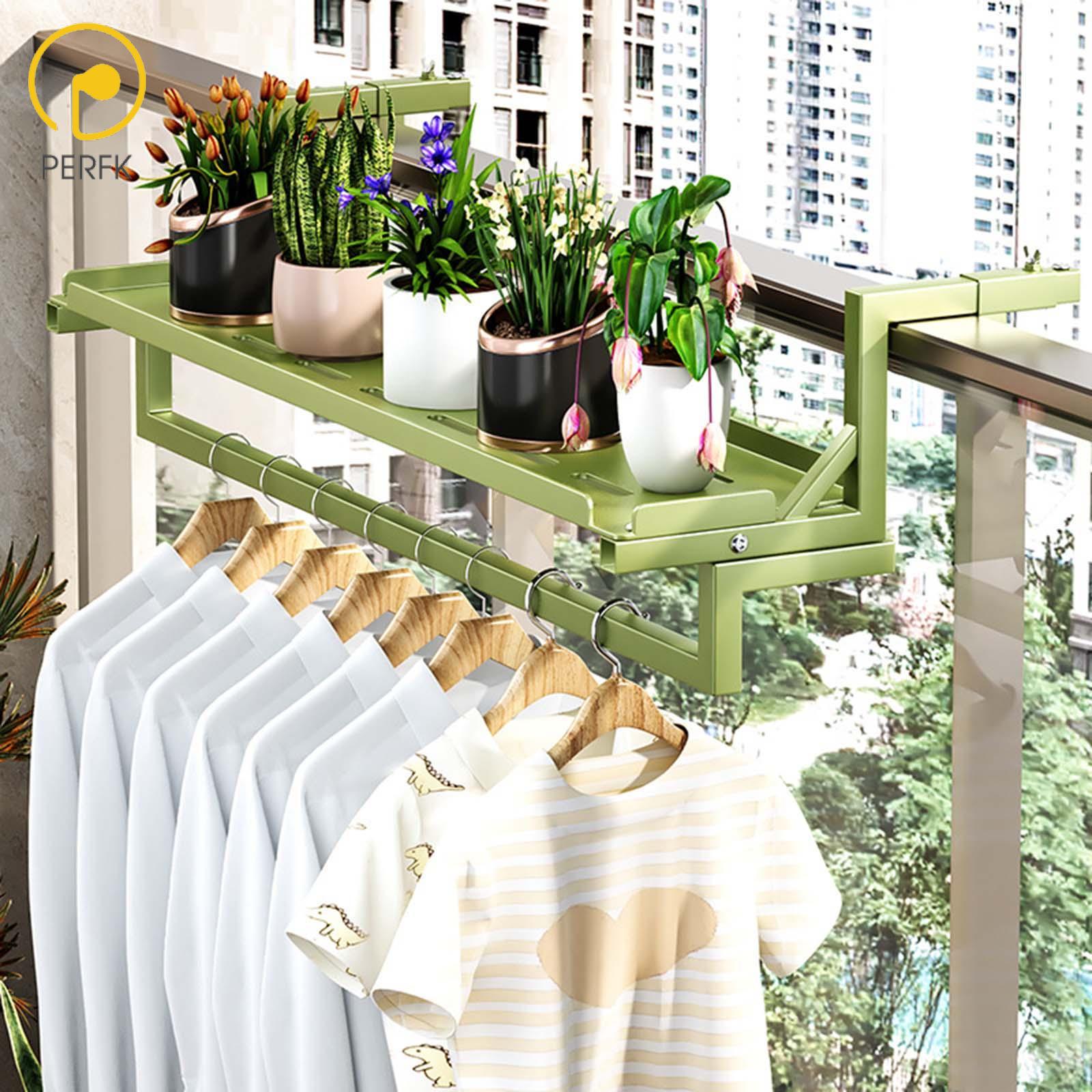 Perfk Balcony Railing Flower Pot Holder Garden Metal Hanging Railing Planter Rack ราคา 2,296 บาท*ส่งฟรี