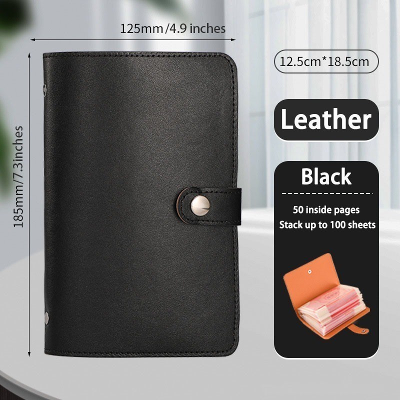 A6 Cash Envelope Money Saving Challenge Book PU Leather Password Lock Large Capacity Budget Binder