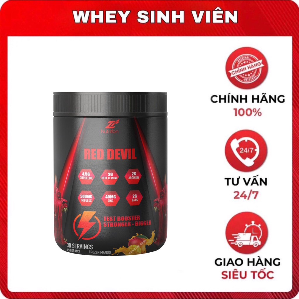 Preworkout Znutrition Red Devil, Preworkout không caffeine, bổ sung ZMA tăng cường sức khỏe Nam giới