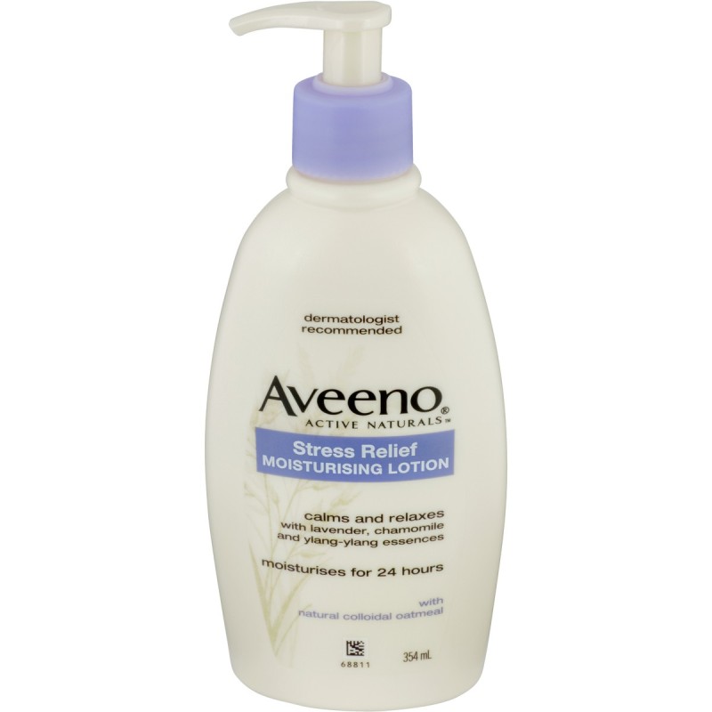 Buy Aveeno Active Naturals Stress Relief Moisturising Lotion Lavender, Chamomile and Ylang-Ylang Essences 354mL - It helps improve your well-being by calming and relaxing you, while providing long-lasting moisturisation. - Made in Korea Singapore
