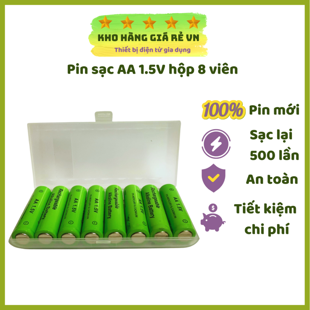 Hộp Pin Sạc AA 1,5V Dung Lượng Cao Pin Tiểu Sạc Lại Cho Máy Đo Huyết Áp [ Kho Hàng Giá Rẻ VN ]