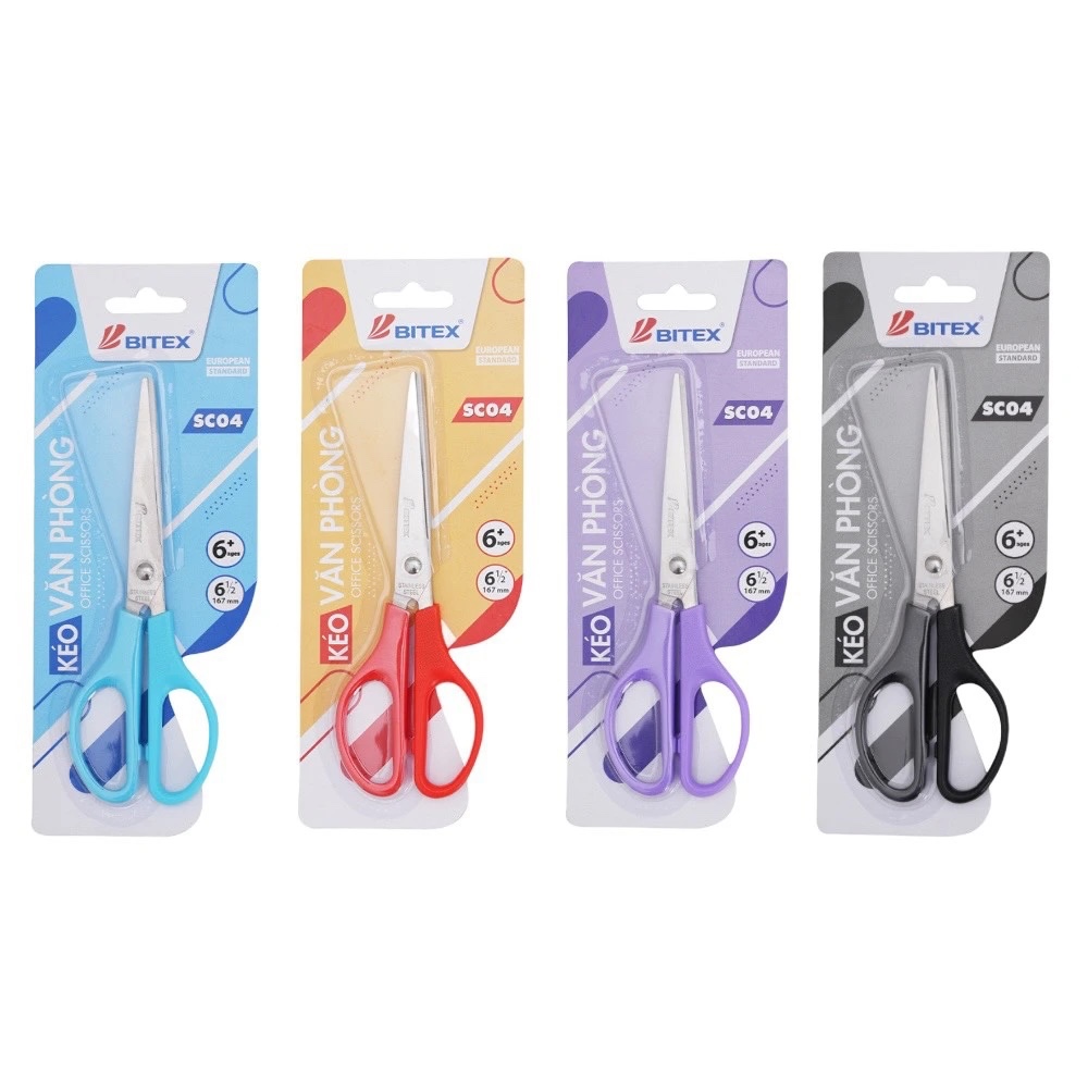 [MUA NHIỀU SIÊU RẺ] Kéo văn phòng Bitex SC-04 / SC04 dài 167mm chất lượng tốt