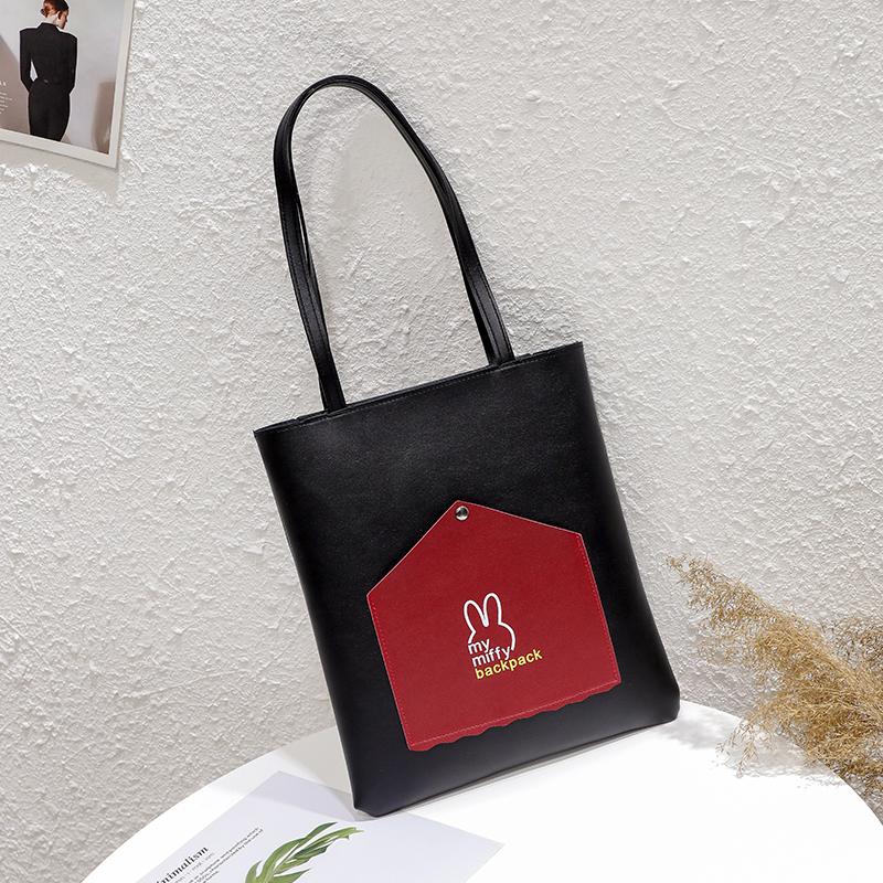 Bag Female 2019 New Style Versitile Fashion Tote Bag Students Class Portable Bag Soft Leather Large Capacity Shoulder Bag