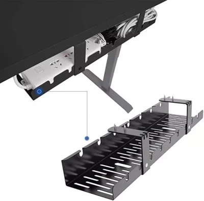 JTS 304 Under Desk Cable Management Basket Tray For Wire Cord, Power Charger , Best Fits For Standing Desk