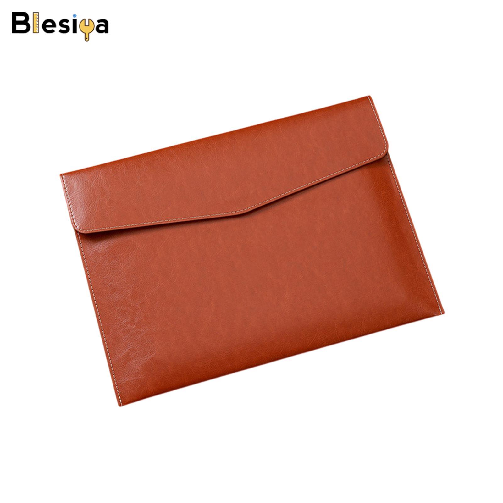 Blesiya PU Leather Folder Portable Expanding File Organizer for Home