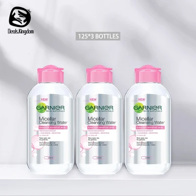 【GARNIER Micellar Cleansing Water - Sensitive Skin (Pink) 125ml*3 / 400ml】100% AUTHENTIC | READY STOCK | MAKEUP REMOVER | NO-RINSE