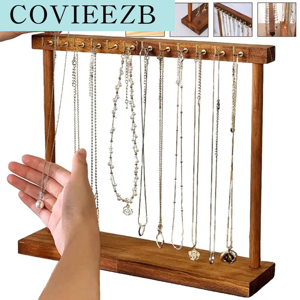 COVIEEZB ไม้ ที่จัดระเบียบเครื่องประดับ ที่วางสร้อยคอ ชั้นวางของ ชั้นวางสร้อยคอ แฟชั่น ถาดเก็บของ แท่นแสดงเครื่องประดับ ต่างหูโซ่ ราคา 172 บาท*ส่งฟรี