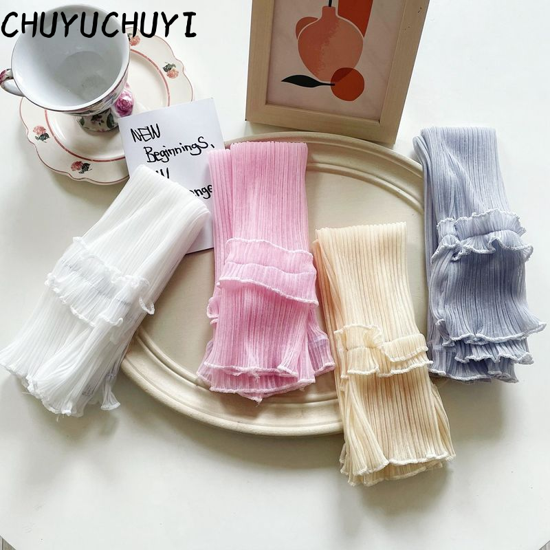 Stylish Pleated Arm Warmers for Women - Black, White, Pink & More Colors Available