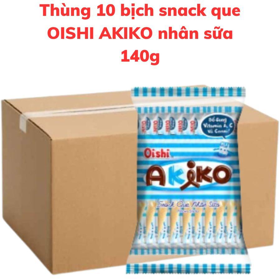 Bánh snack que OISHI AKIKO nhân sữa bịch 140g