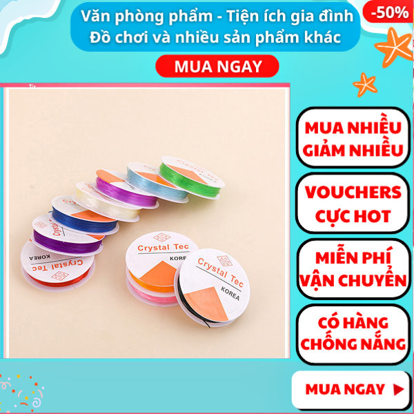 Combo 2 - 5 cuộn dây cước dài 4.5m  dây gân màu ngẫu nhiên loại 1mm ✔dây cước xỏ vòng ✔dây cước siêu bền ✔dây cước xâu chuỗi ✔dây gân xỏ vòng ✔dây gân xỏ chuỗi ✔cuộn dây gân ✔Nguyễn Thùy Store