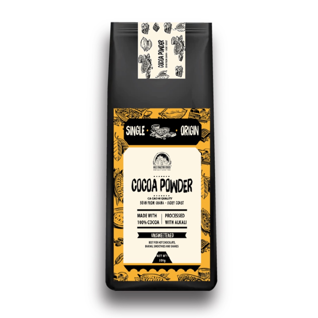 Bột Cacao Nguyên Chất, Bịch Vàng, High Quality Cocoa Powder 500g