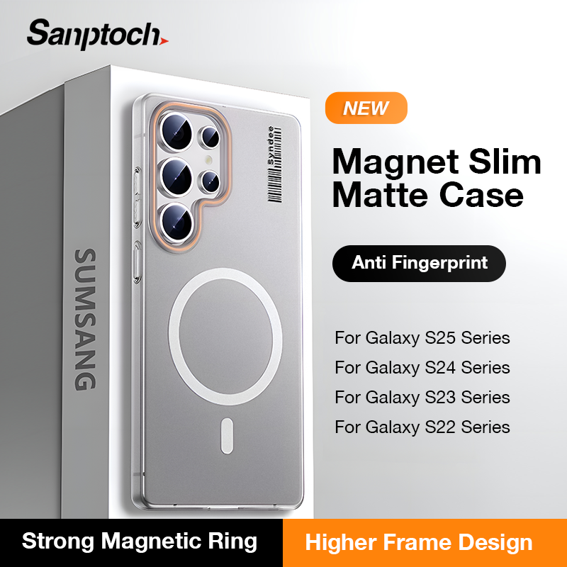  Sanptoch siêu mỏng mờ điện thoại nam châm trường hợp cho Samsung Galaxy S25   S24   S23   S22 Ultra Plus cho MagSafe thân thiện với da bìa cho Samsung S22 + S23 + S24 + S25 + chống vân tay mờ vỏ 