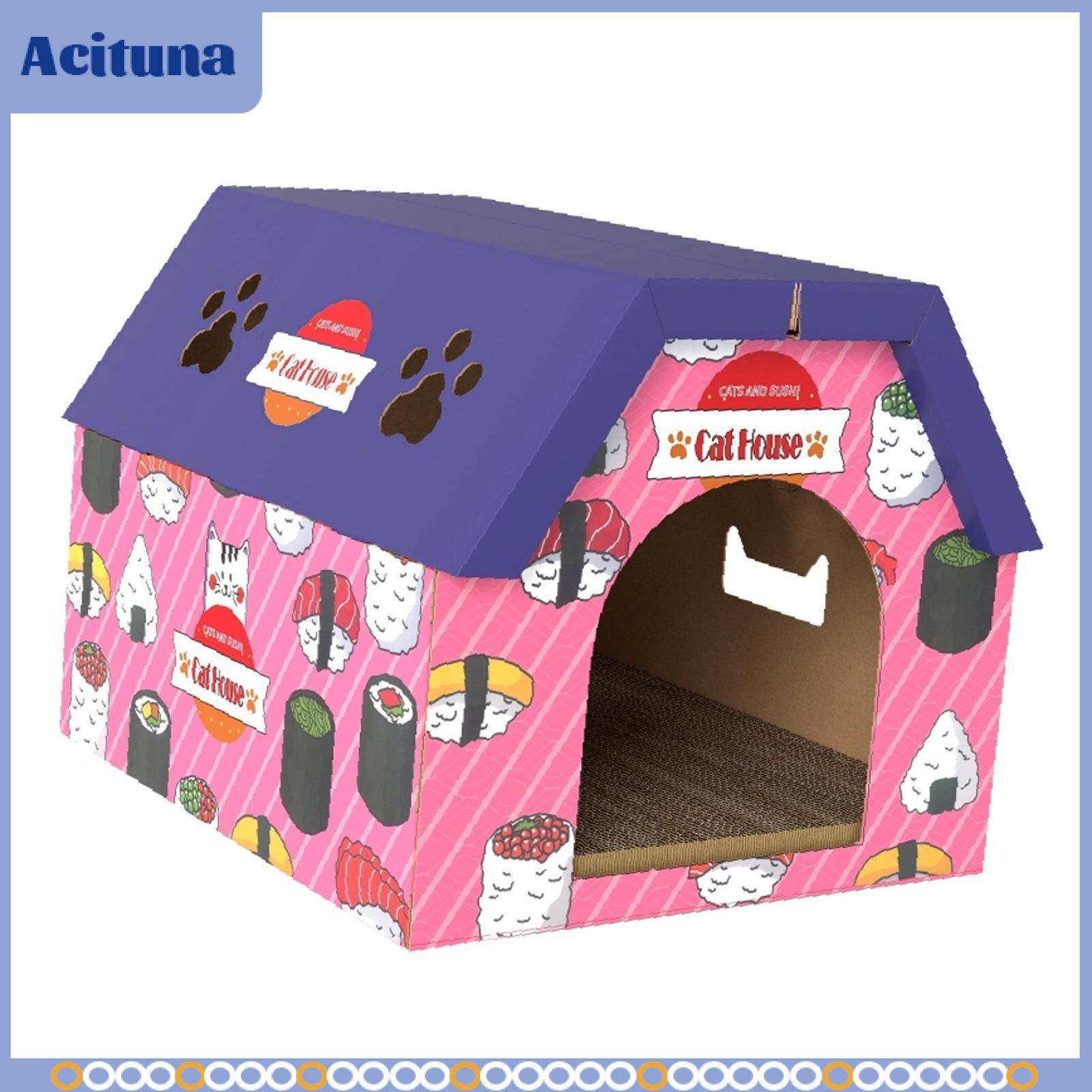 2-in-1 Cardboard Cat House & Scratcher, Easy Assembly, Pink Sushi-Themed Design for Cats ราคา 4,868 บาท*ส่งฟรี