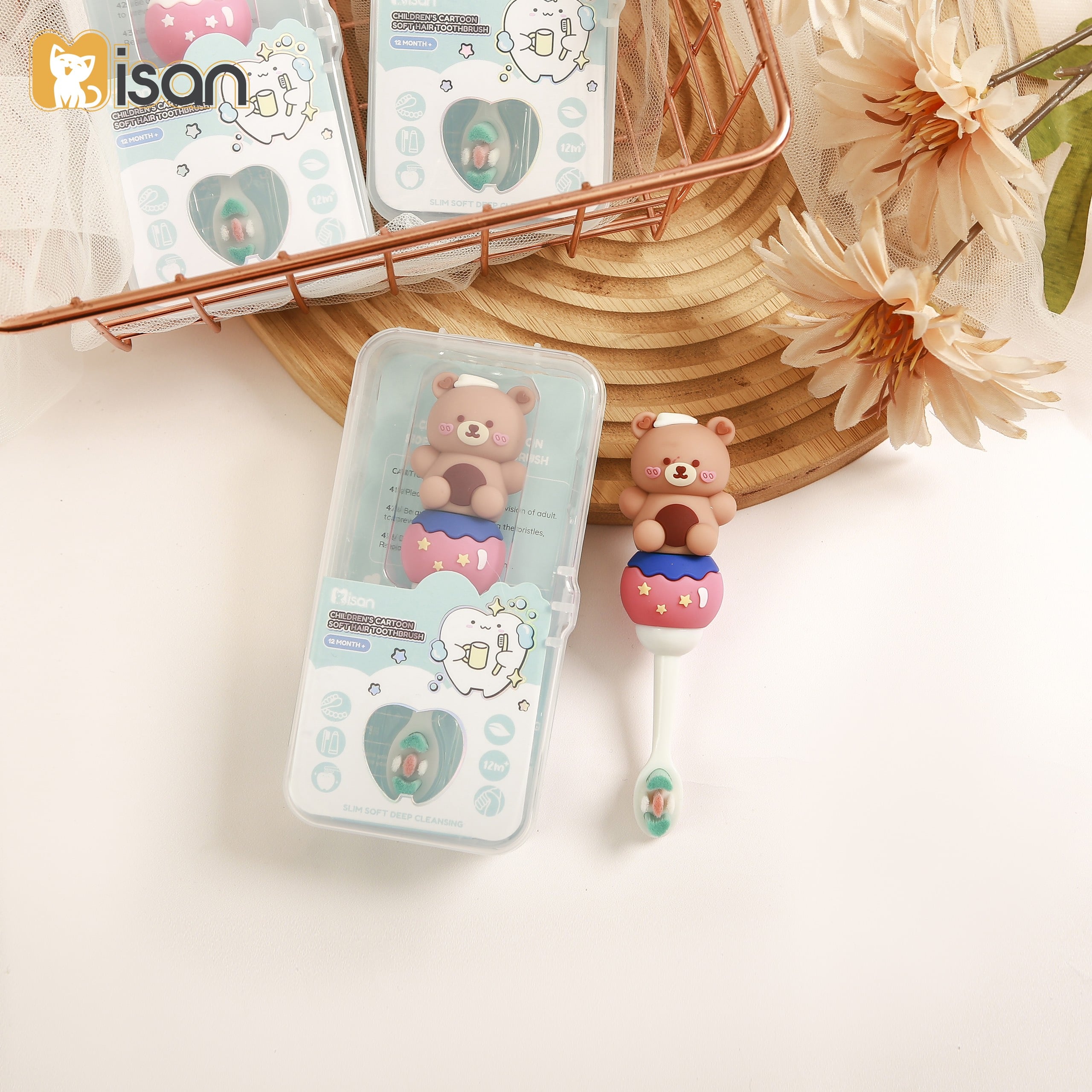 Bán chải đánh răng Misan hình Thú To cầm chắc tay cho bé Bebi123shop