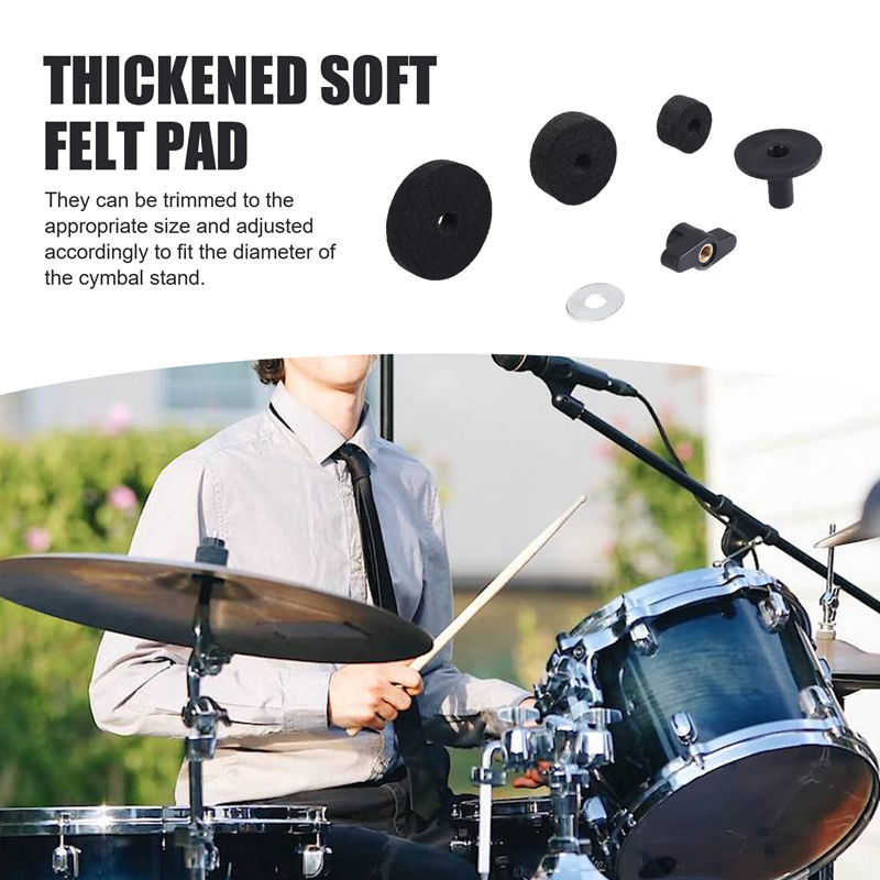 21 Pcs Cymbal Felts Hi-Hat Clutch Felt Cymbal Stand Sleeves with Base Wing Nuts &amp; Cymbal Washer for Drum Giá  115,577 Đồng*Miễn phí vận chuyển