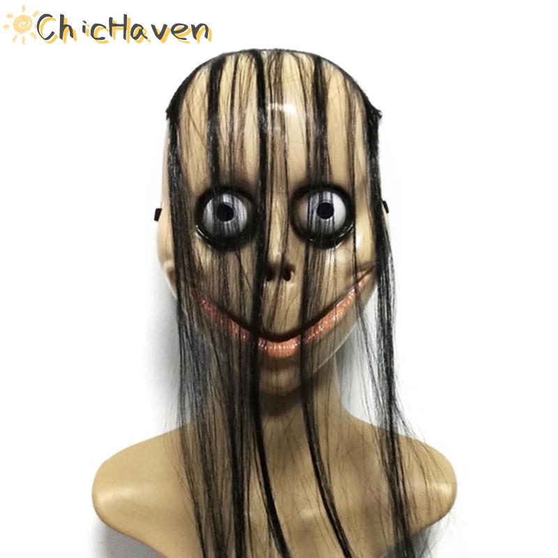 ChicHaven Halloween mới kinh dị với mặt nạ tóc dài mặt nạ ngộ nghĩnh mặt nạ miệng hình chữ V với tóc
